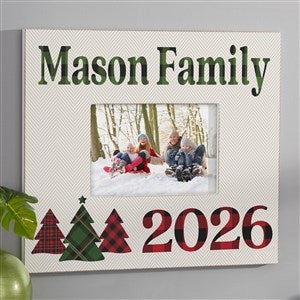Plaid  Print Christmas Year Personalized Wall Picture Frame Horizontal - 32521-WH