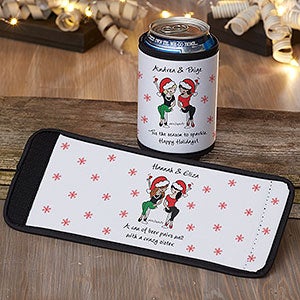 Christmas Best Friends philoSophies® Personalized Beer Can & Bottle Wrap - 32524