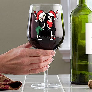 Christmas Best Friends philoSophies® Personalized Oversized Wine Glass - 32527