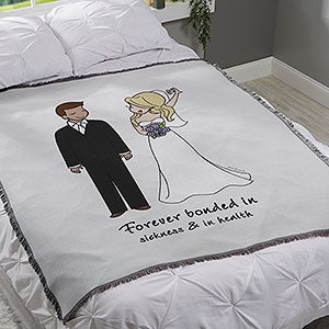 Wedding Couple philoSophies® Personalized 56x60 Woven Throw - 32529-A