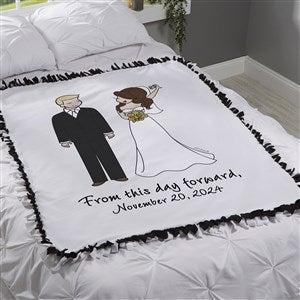 Wedding Couple philoSophies® Personalized 50x60 Tie Blanket - 32529-T