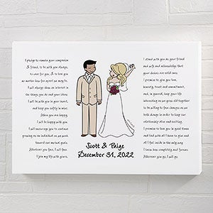 Wedding Vows philoSophies Personalized Canvas Print - 16x24 - 32532-M