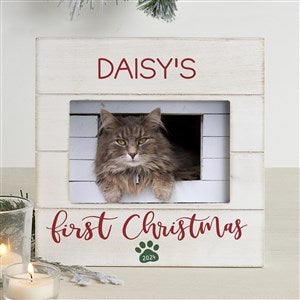 Pets First Christmas Personalized Shiplap Frame - 4x6 Horizontal - 32534-4x6H