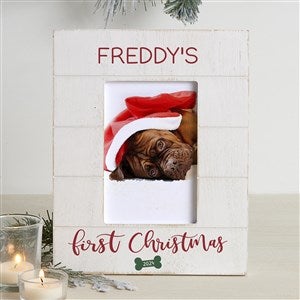 Pets First Christmas Personalized Shiplap Frame - 4x6 Vertical - 32534-4x6V