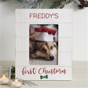 Pets First Christmas Personalized Shiplap Frame-5x7 Vertical - 32534-5x7V