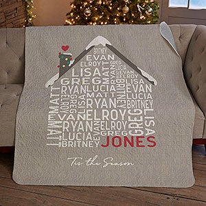 Christmas Family House Personalized 50x60 Quilted  Blanket - 32539-Q