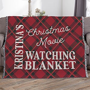 Christmas Movie Watching Personalized 56x60 Woven Throw - 32540-A