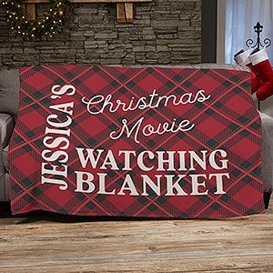 Christmas Movie Watching Personalized 50x60 Plush Fleece Blanket - 32540-F