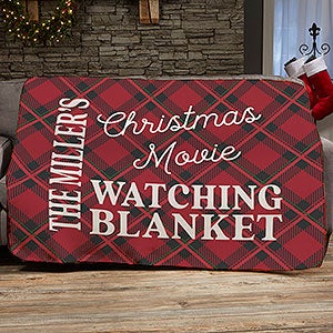Christmas Movie Watching Personalized 60x80 Sherpa Blanket - 32540-SL