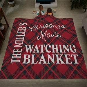 Christmas Movie Watching Personalized 90x90 Plush Queen Fleece Blanket - 32540-QU