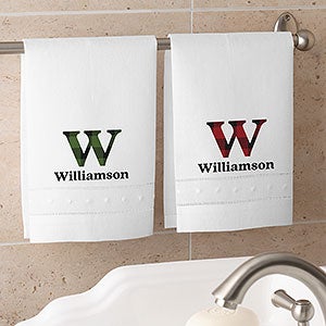 Plaid & Prints Christmas Personalized Linen Towel Set - 32552