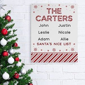 Candy Cane Lane Santas List Personalized Canvas Tile Board 24x30 - 32557-24x30