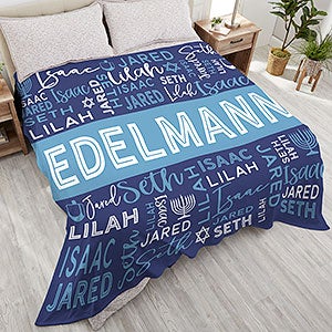 Hanukkah Personalized 90x108  Plush King Fleece Blanket - 32561-K