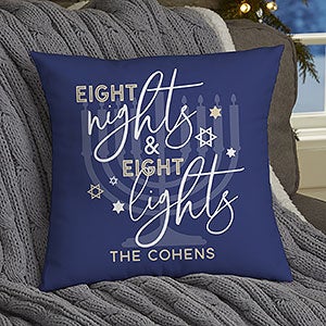 Hanukkah Personalized 14 Velvet Throw Pillow - 32562-SV