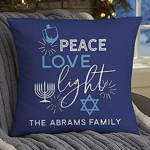Hanukkah Personalized 18x18 Velvet Throw Pillow - 32562-LV