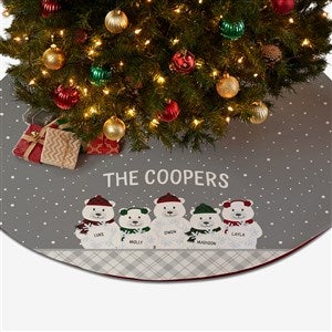 Polar Bear Family Personalized Christmas Tree Skirt - 32566