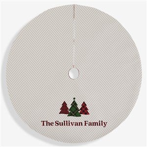 Plaid  Prints Personalized Christmas Tree Skirt - 32567