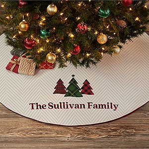 Plaid  Prints Personalized Christmas Tree Skirt - 32567