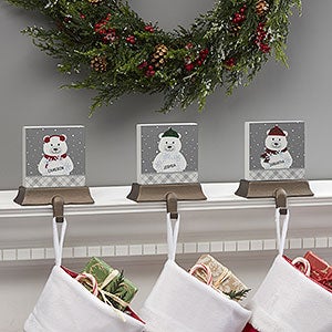 Polar Bear Family Personalized Stocking Holder - 32570