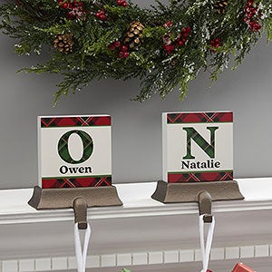 Plaid + Prints Personalized Stocking Holder - 32571