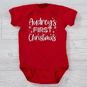 Candy Cane First Christmas Personalized Baby Bodysuit - 32575-CBB