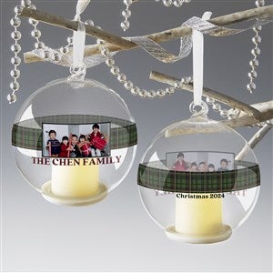 Plaids & Prints Personalized Photo Light Up Ornament - 32589