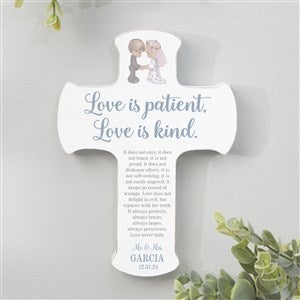 Precious Moments Love Is Patient Personalized Wedding Cross 5x7 - 32596
