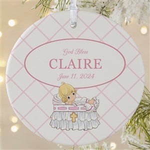 Precious Moments Girls Christening Ornament - 1 Sided Matte - 32597-1L