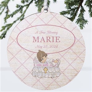 Precious Moments Girls Christening Ornament - 1 Sided Wood - 32597-1W