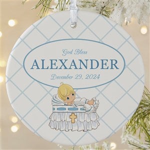 Precious Moments® Christening His  Ornament-3.75 Matte-1 Sided - 32598-1L