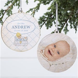 Precious Moments® Christening His Ornament-3.75 Wood-2 Sided - 32598-2W