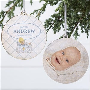 Precious Moments® Christening His Ornament-3.75 Wood-2 Sided - 32598-2W