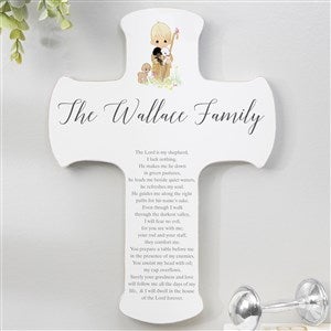Precious Moments Lord Is My Shepherd Personalized Family Cross 8x12 - 32607-L