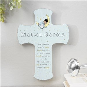 Precious Moments Bedtime Baby Boy Personalized Cross 5x7 - 32608-S