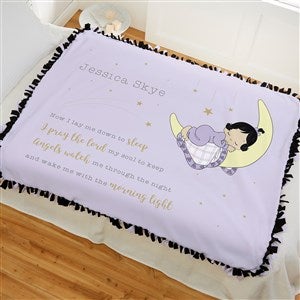 Precious Moments Bedtime Personalized Baby Girl 50x60 Tie Blanket - 32609-T