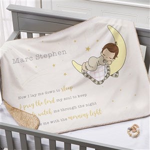Precious Moments Bedtime Personalized Baby Boy30x40 Sherpa Blanket - 32610-SS