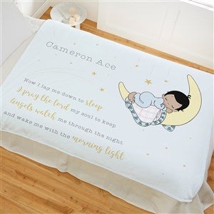 Precious Moments Bedtime Personalized Baby Boy 60x80 Fleece Blanket - 32610-L
