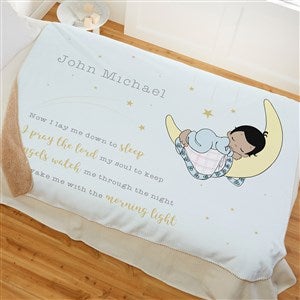 Precious Moments Bedtime Personalized Baby Boy 60x80 Sherpa Blanket - 32610-SL