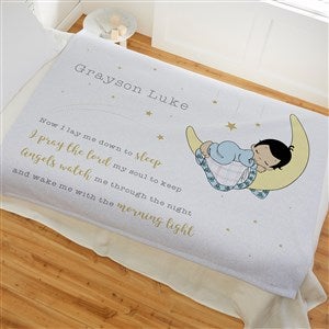 Precious Moments Bedtime Personalized Baby Boy 50x60 Sweatshirt Blanket - 32610-SW