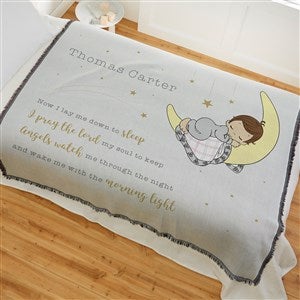 Precious Moments Bedtime Personalized Baby Boy 56x60 Woven Throw Blanket - 32610-A