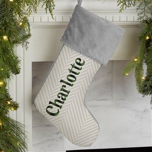 Plaid & Prints Personalized Grey Christmas Stocking - 32617-GR