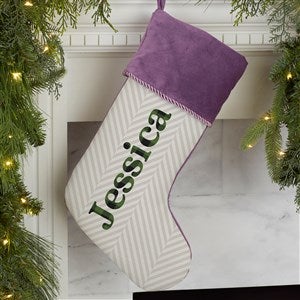 Plaid & Prints Personalized Purple Christmas Stocking - 32617-P
