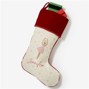 Sugarplum  Nutcracker Personalized Burgundy Christmas Stocking - 32618-B