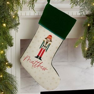 Sugarplum & Nutcracker Personalized Green Christmas Stocking - 32618-G