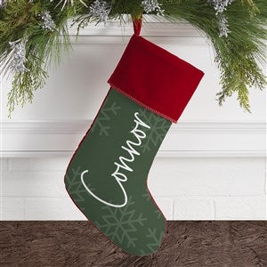 Elegant Snowflake Personalized Burgundy Christmas Stocking - 32620-B