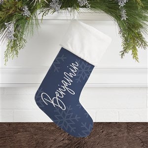 Elegant Snowflake Personalized Ivory Christmas Stocking - 32620-I