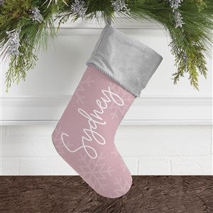 Elegant Snowflake Personalized Grey Christmas Stocking - 32620-GR