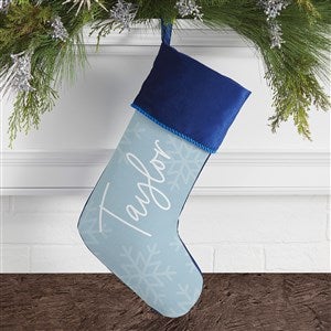 Elegant Snowflake Personalized Blue Christmas Stocking - 32620-BL