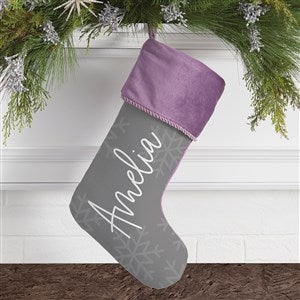 Elegant Snowflake Personalized Purple Christmas Stocking - 32620-P
