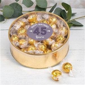 Modern Birthday For Her Personalized Extra Large Lindt Gift Tin - White Chocolate - 32623D-XLW